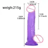 Clear rainbow TPE dildo with realistic details for adult toy use